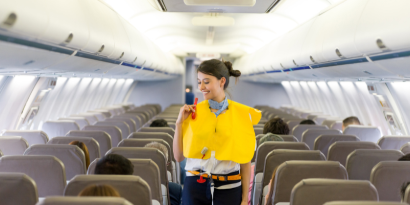 in-flight safety demonstration